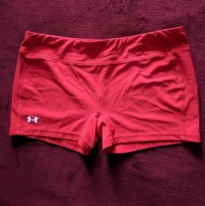 Women's Red Under Armour Spandex Shorts